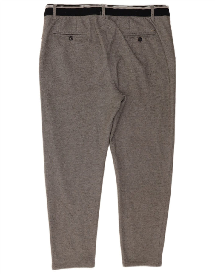 Zara Mens Slim Cropped Trousers XL W34 L26 Grey Polyester