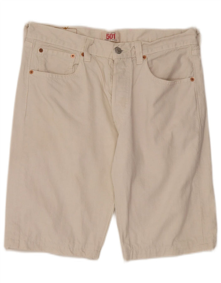 Pantaloni scurți Levi's 501 Denim W33 Bumbac alb mediu