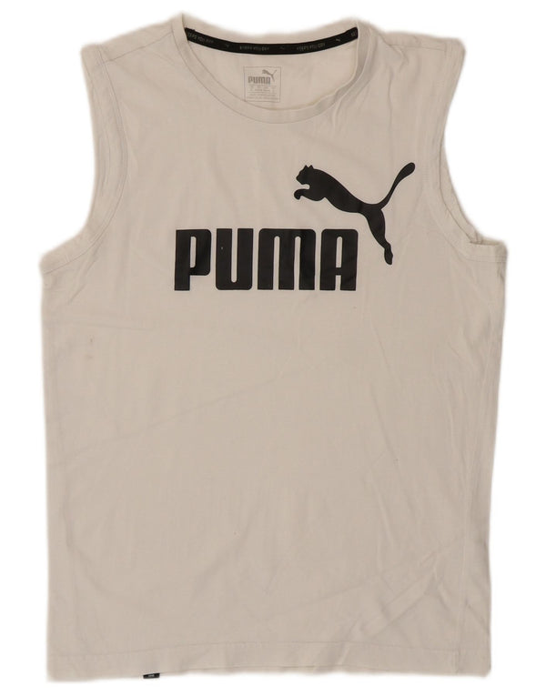 Puma Débardeur Graphic Homme Blanc Small