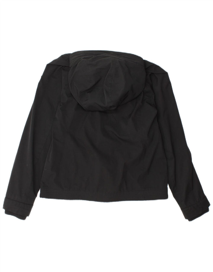 Hollister Womens Hooded Windbreaker Jacket UK 14 Medium Black Polyester