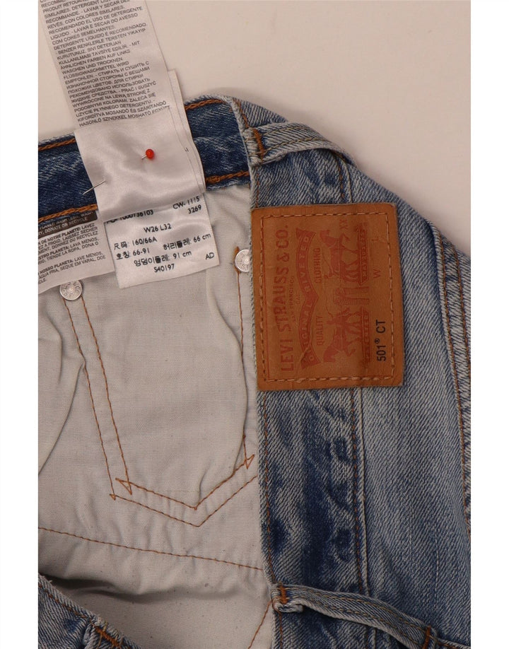 Levi's Womens 501 CT Distressed Straight Jeans W26 L29 Blue