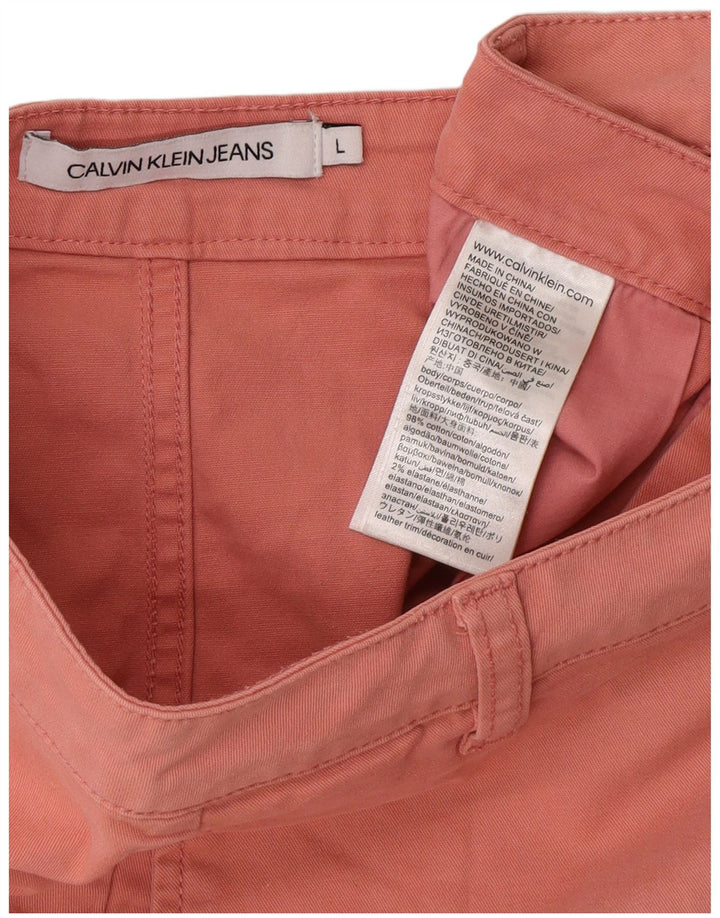 Calvin Klein Womens Mini Skirt Large W32 Pink Cotton