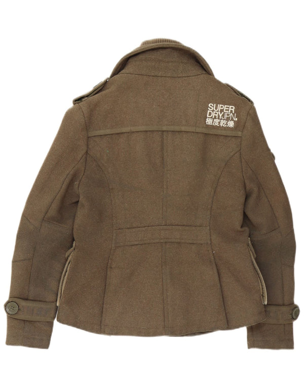 Giacca militare da donna Superdry UK 10 Small Lana kaki