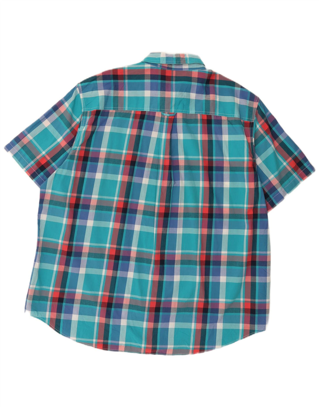 Chaps Herren Big Kurzarmhemd 2XL blau kariert Baumwolle