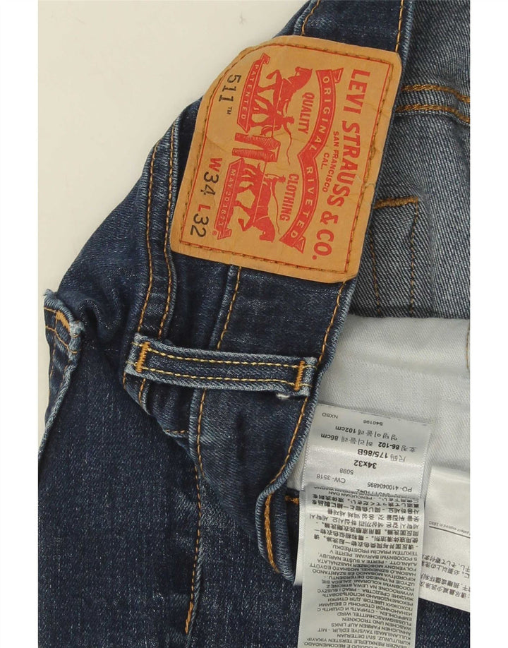 Jeans Levi's Uomo 511 Slim W34 L32 Cotone Blu Navy