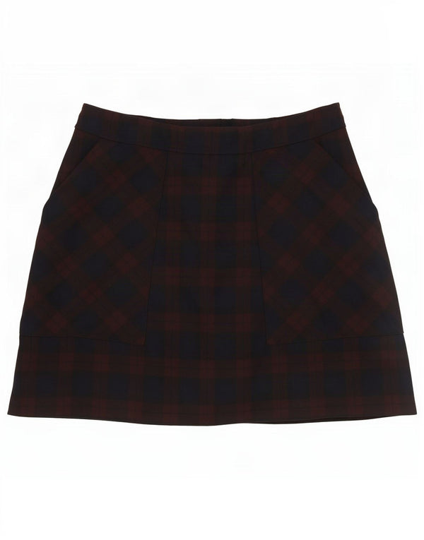 Jigsaw Dame Mini-nederdel UK 12 Medium W30 Marineblå Ternet polyester