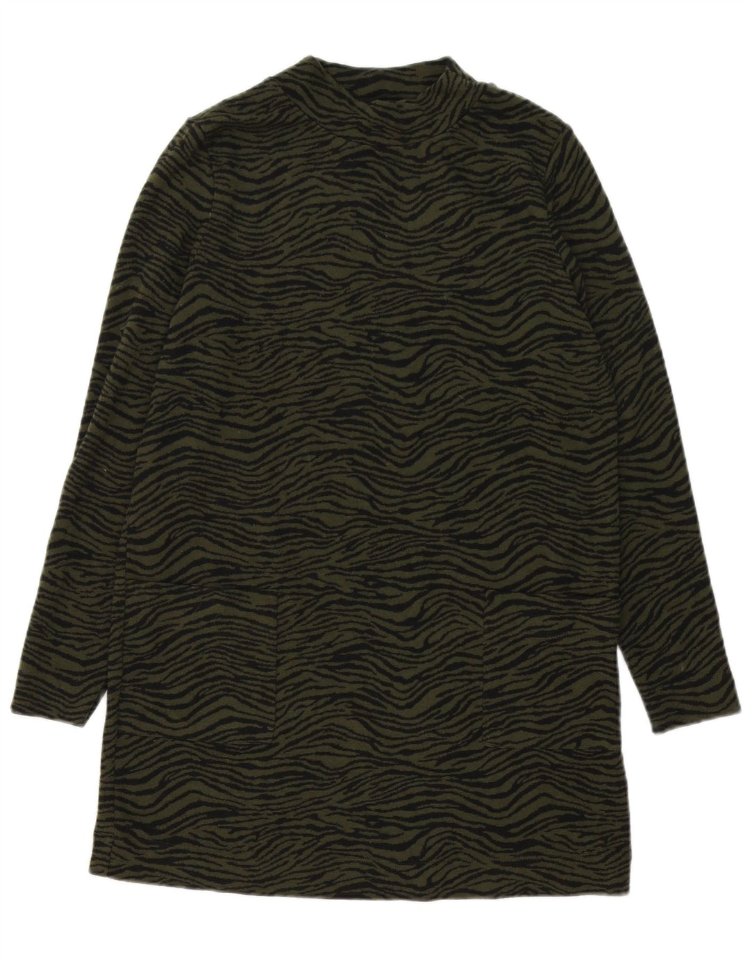 Marks & Spencer Womens Long Sleeve Tent Dress UK 12 Medium Green