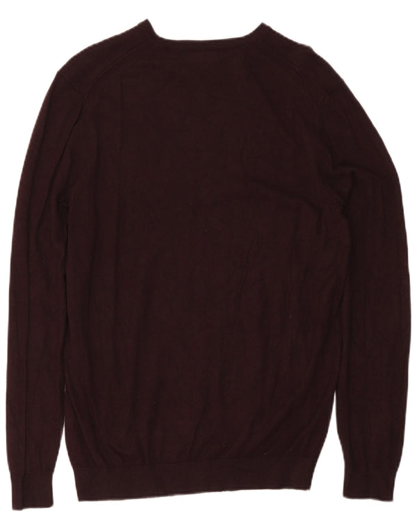 Zara Herre V-hals sweater Medium Burgundy Viscose