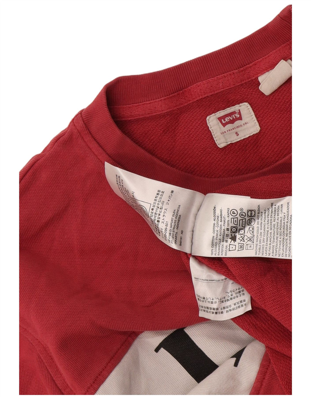 Męska bluza z grafiką Levi's, mała, różowa, bawełniana w bloki kolorów