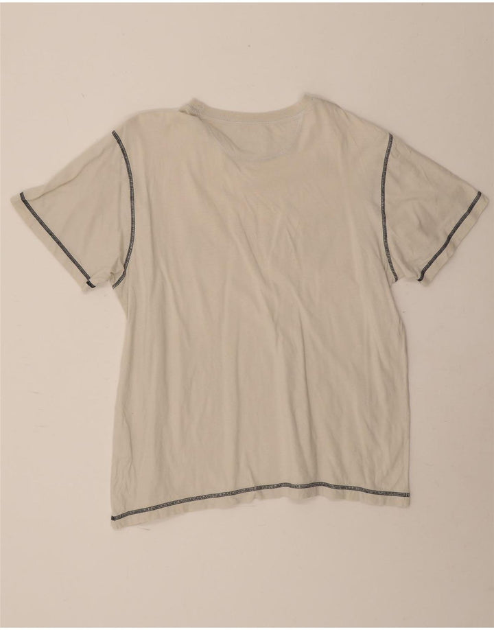Champion Mens Graphic T-Shirt Top Large Off White Cotton