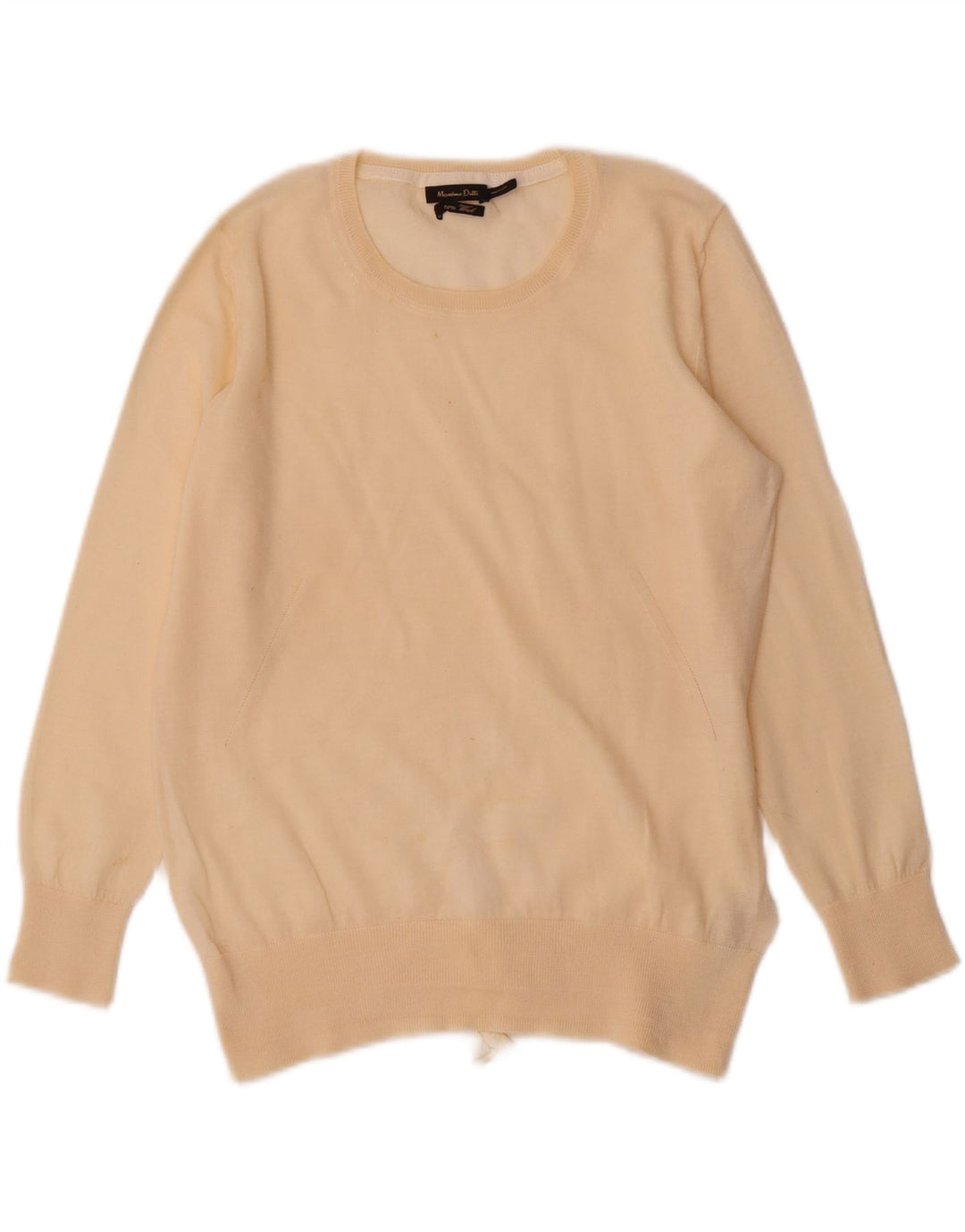 Maglione maglione girocollo da donna Massimo Dutti UK 12 Lana beige medio