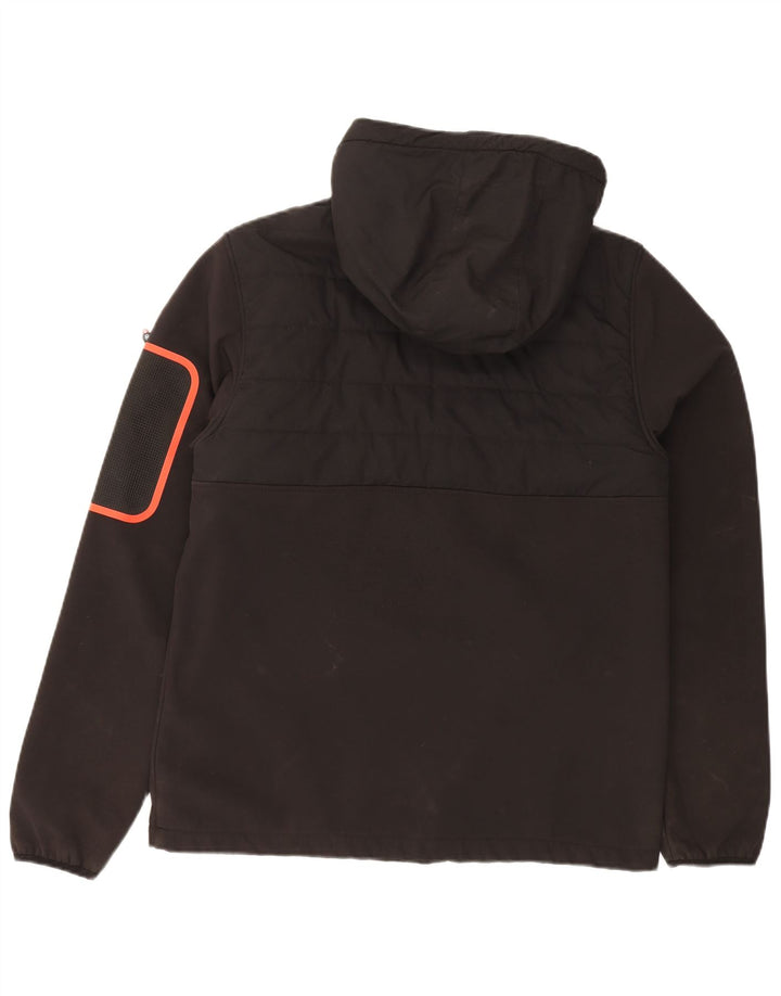 NAUTICA Mens Zip Neck Hoodie Jumper Medium Black Polyester