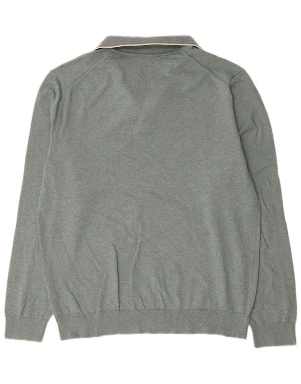 Marks & Spencer Herre Polo Neck Jumper Sweater Stor Grøn Bomuld