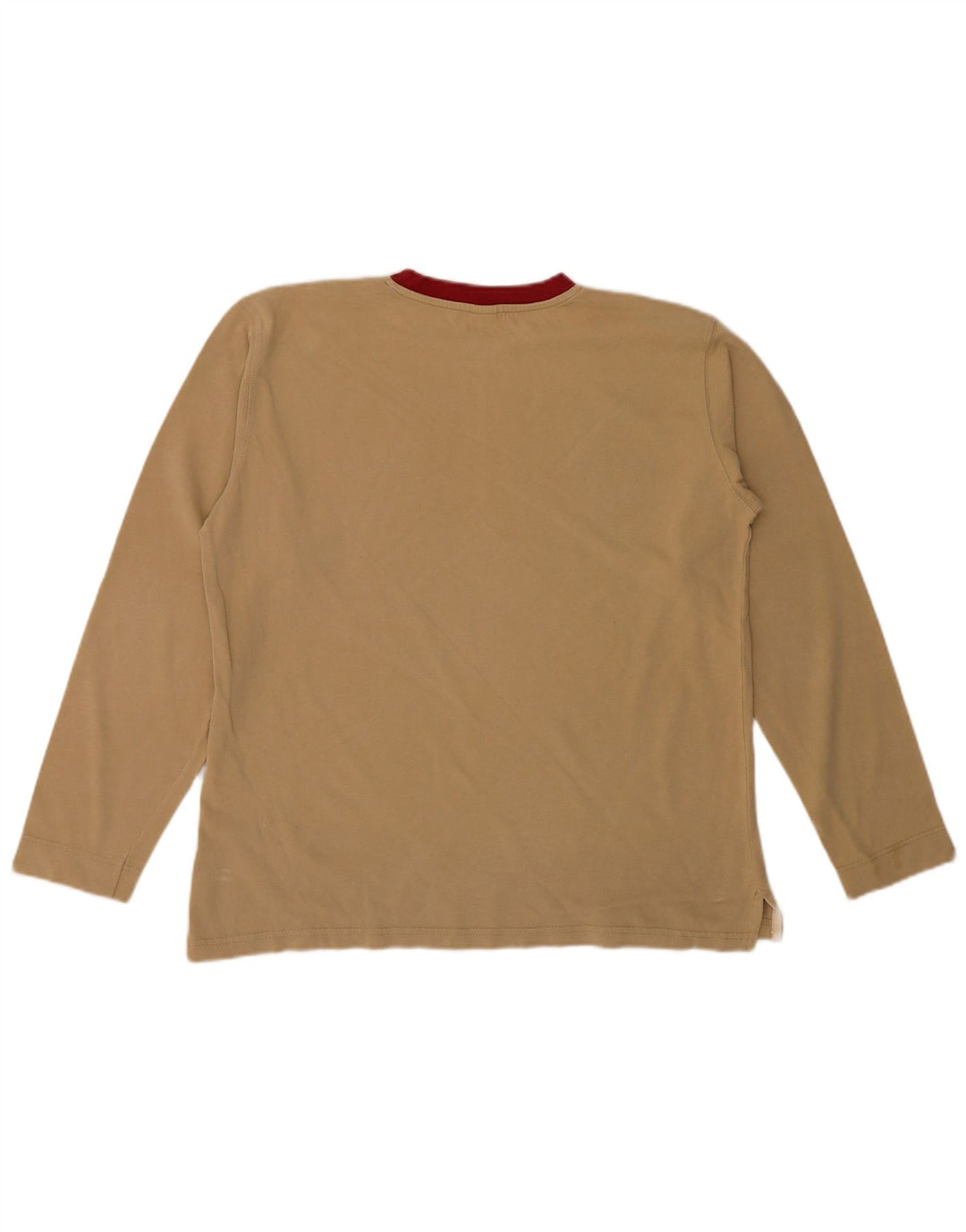North Sails Mens Graphic Top Long Sleeve Large Beige Colourblock Cotton