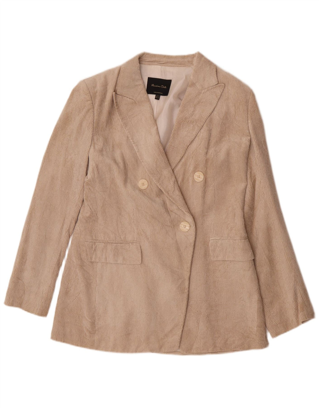 Massimo Dutti Dame Corduroy Blazer Jacket EU 40 Medium Beige