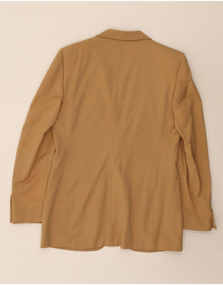 Vintage męski garnitur zapinany na 2 guziki UK 38 Medium W36 L29 beżowy