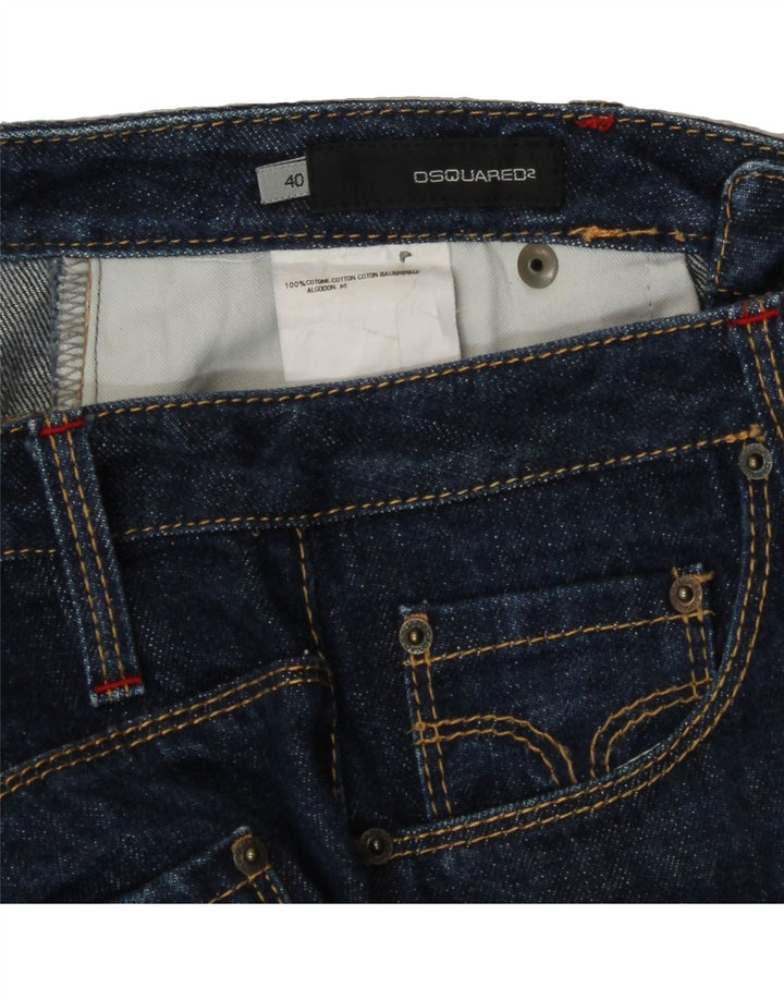 DSQUARED2 Womens Straight Jeans IT 40 Small W28 L31 Navy Blue Cotton Vintage Dsquared2 and Second-Hand Dsquared2 from Messina Hembry 