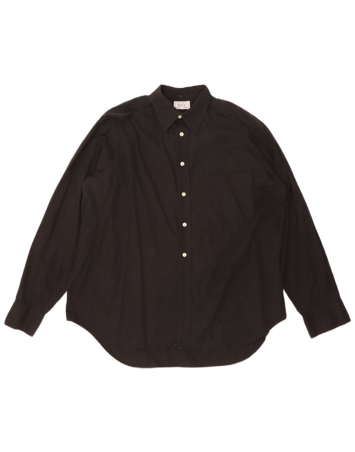 Camicia Rifle da uomo vestibilità comoda in cotone nero medio