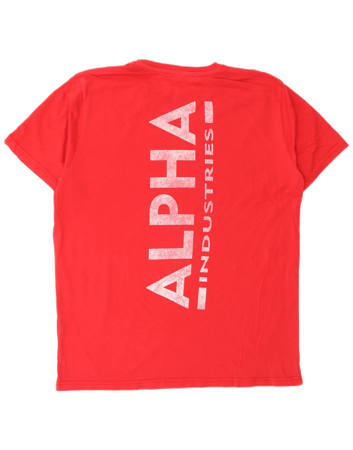 Alpha Industries Herre Grafisk T-Shirt Top XL Rød