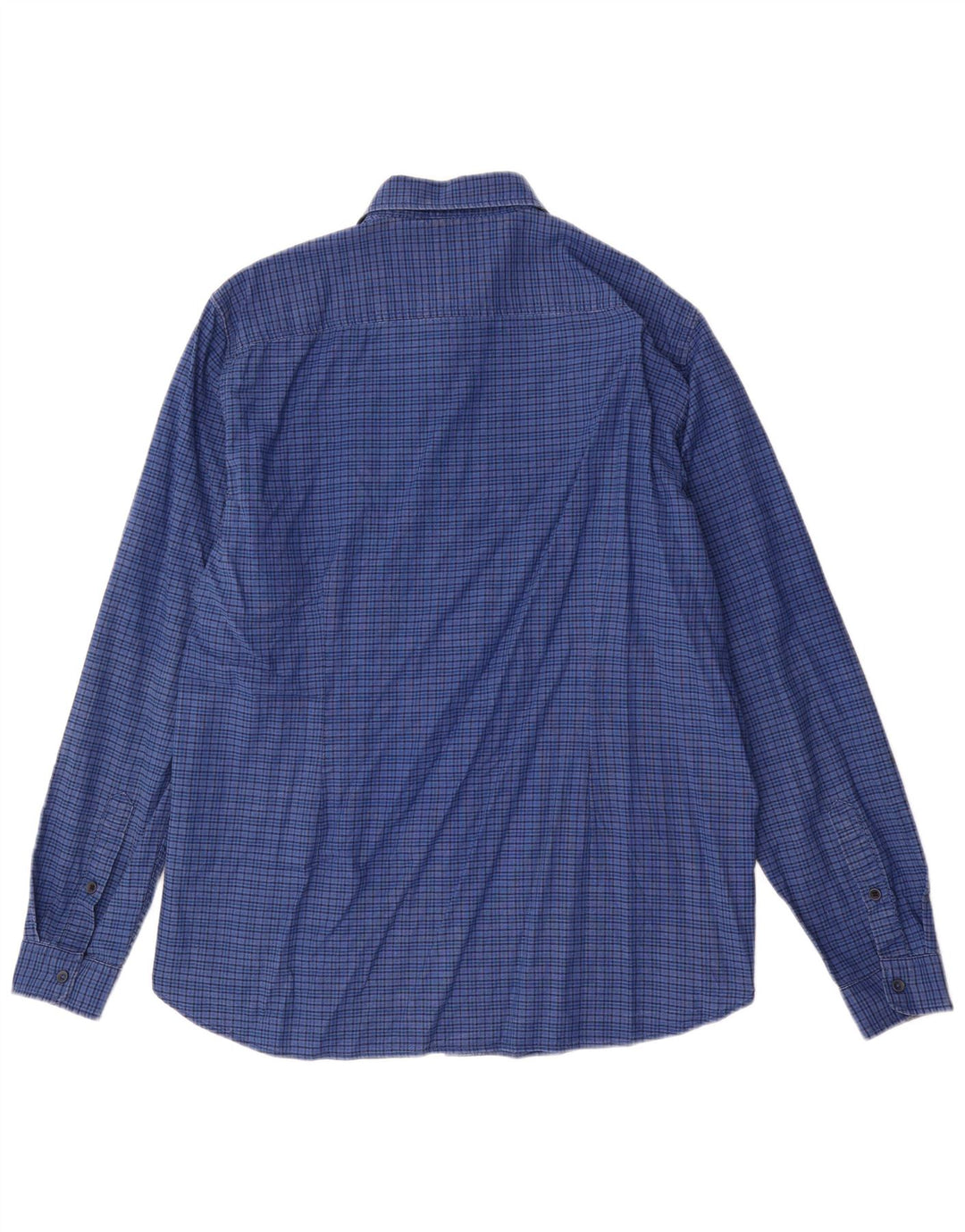 S.Oliver Camisa Hombre XL Azul Cuadros Algodón