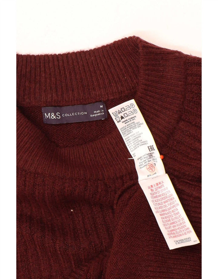 Marks & Spencer Dame sweater med rund hals DK 14 Medium Burgundy