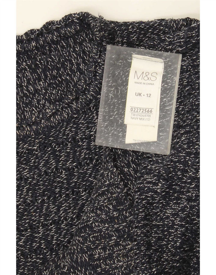 Marks & Spencer Womens Boat Neck Jumper Sweater UK 12 Medium Navy Blue