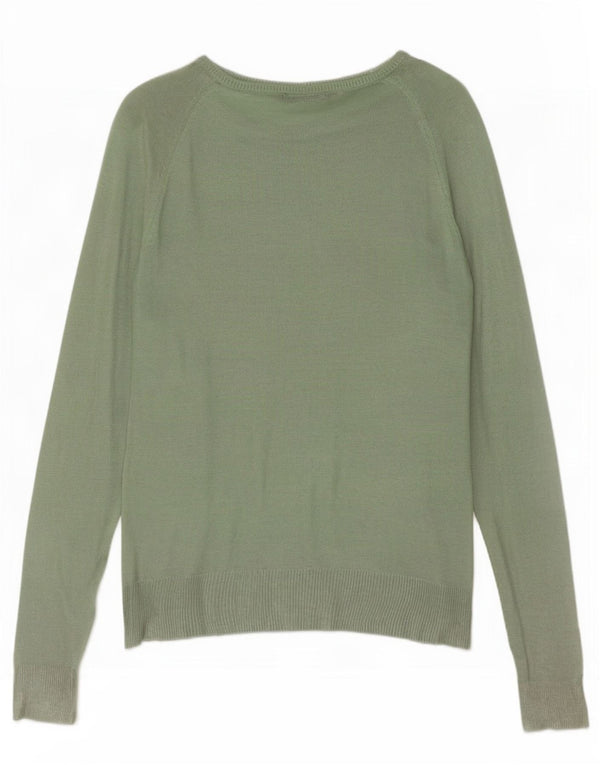 Zara Womens Boat Neck Jumper Sweater UK 14 Medium Green