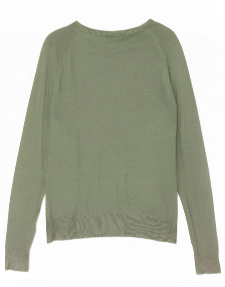 Zara Womens Boat Neck Jumper Sweater UK 14 Medium Green