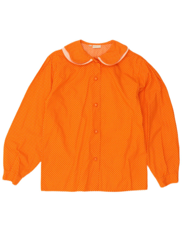 Camicia da donna Benetton UK 18 XL cotone maculato arancione
