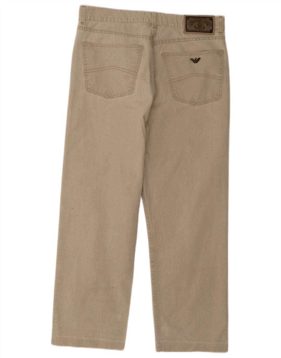 Armani Mens Straight Jeans W36 L28 Beige Cotton