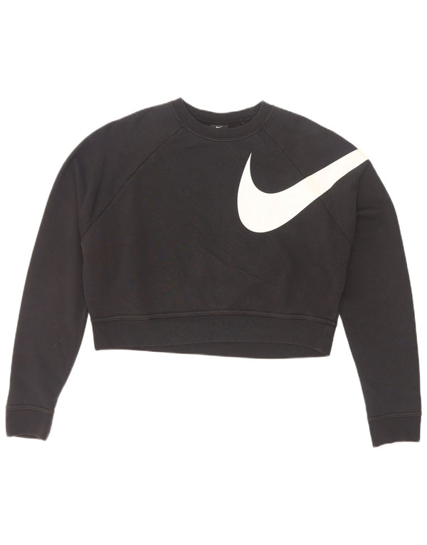 Nike Sweat-shirt court surdimensionné pour femme UK 6 XS Noir