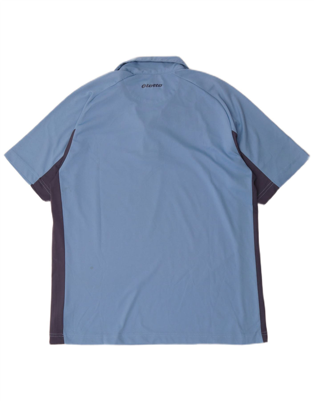 Lotto Mens Zip Neck Polo Shirt XL Blue Colourblock Polyester
