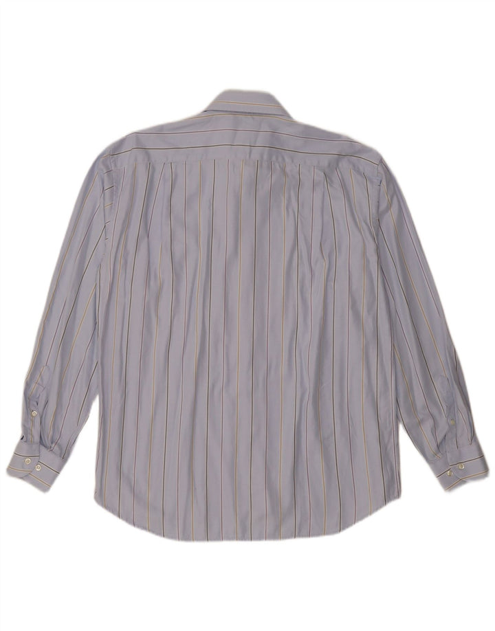 Roccobarocco Mens Shirt Size 42 16 1/2 Large Blue Striped