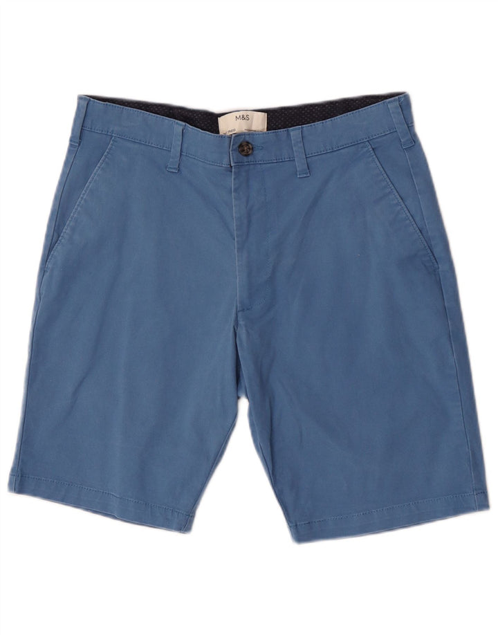 Marks & Spencer Chino Shorts til mænd W30 Medium Blue Bomuld