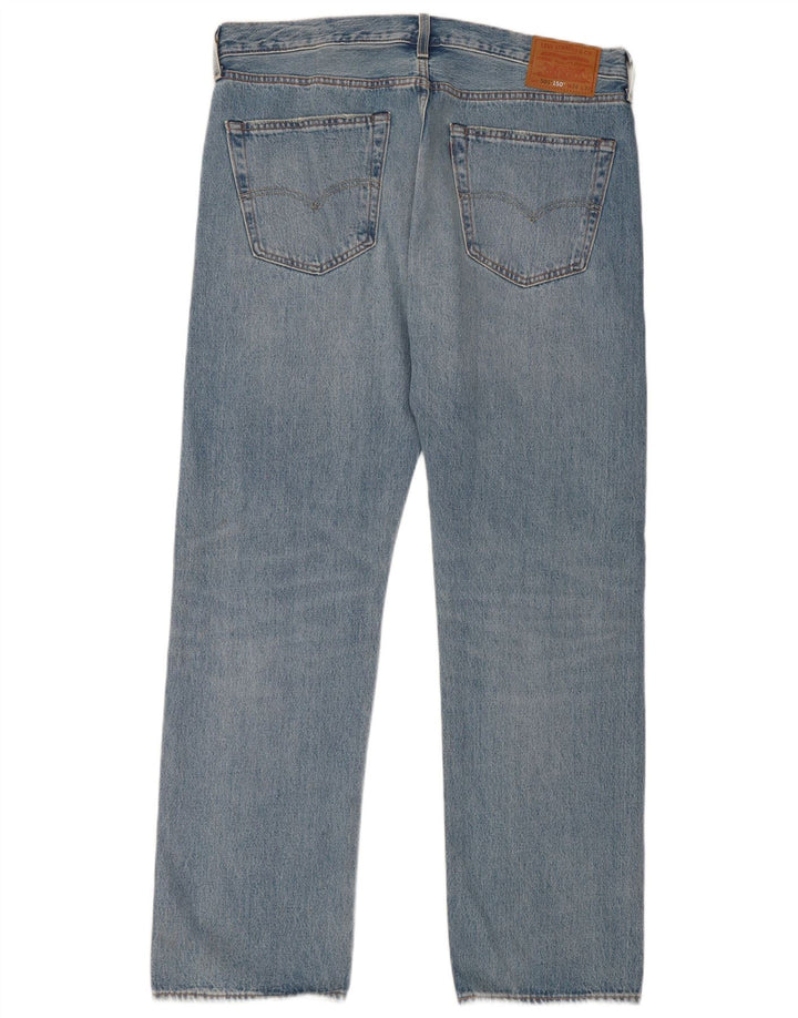 Levi's Herre 501 Straight Jeans W36 L32 Blå Patchwork Bomuld