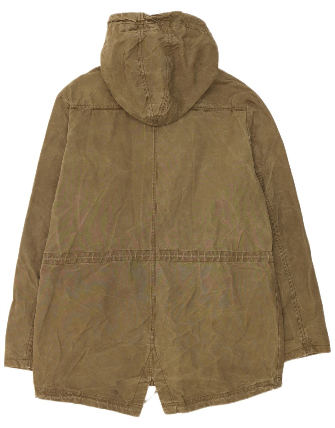 Bomboogie Mens Hooded Parka Jacket UK 42 XL Khaki Cotton