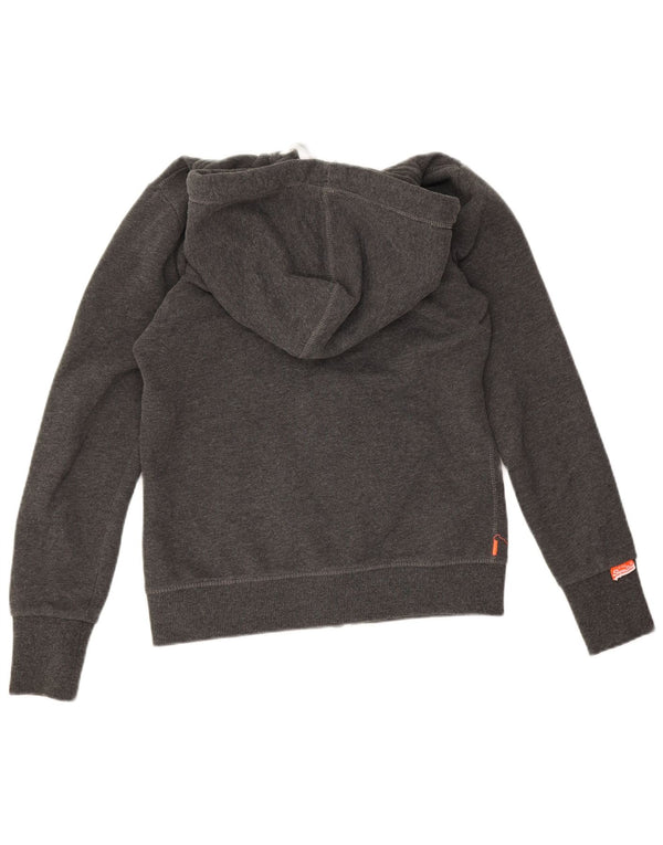 Superdry ženski pulover s kapuljačom s patentnim zatvaračem UK 10 Mali sivi flekasti pamuk