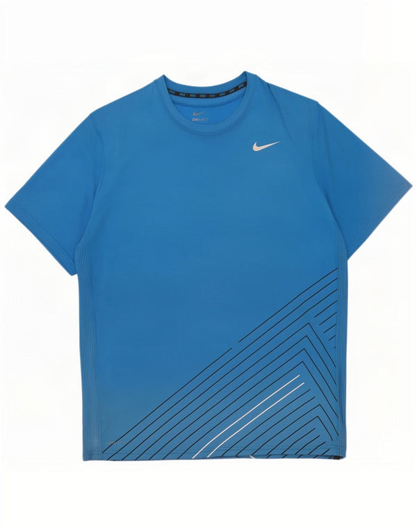 T-shirt da uomo Nike Dri Fit Top 2XL poliestere geometrico blu