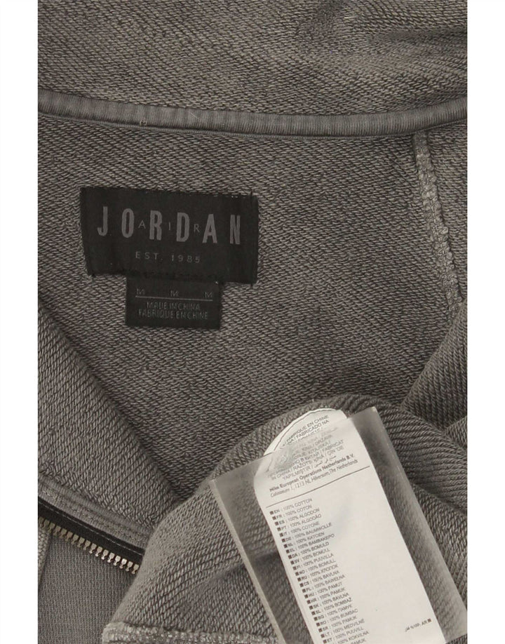 Jordan Mens Zip Neck Sweatshirt Jumper Medium Grey Cotton