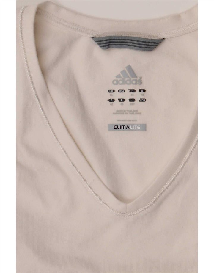 Canotta Adidas Climalite da donna UK 12 medio bianco