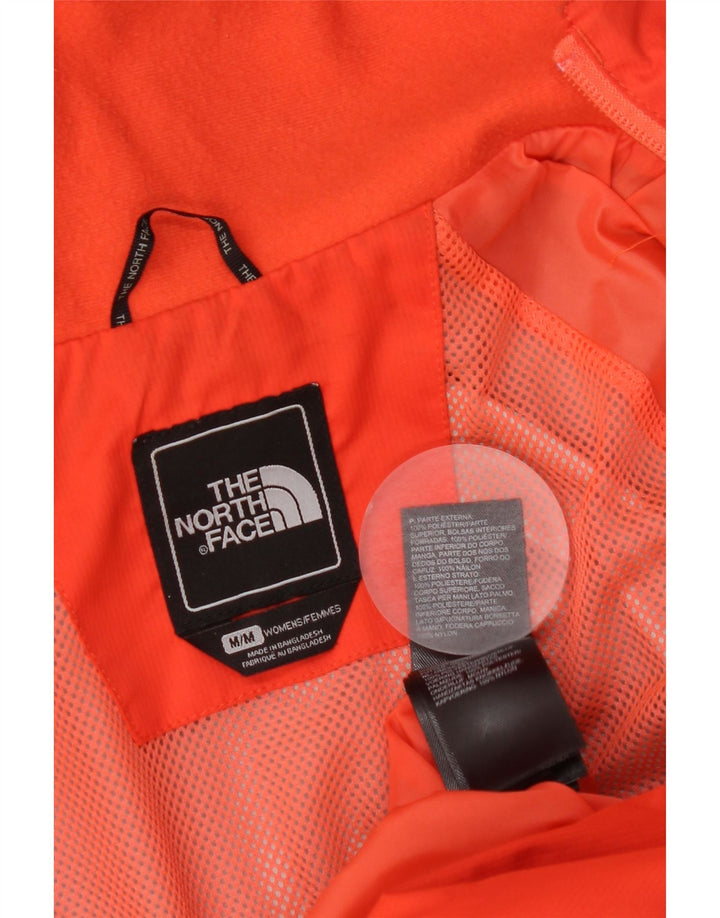 The North Face Womens Hooded Rain Jacket UK 14 Medium Orange Polyester