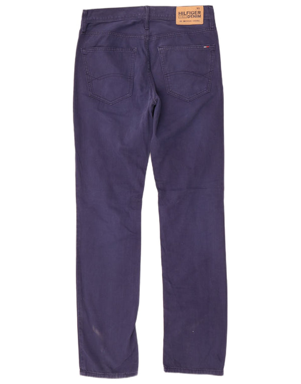 Jeans retos masculinos Tommy Hilfiger W30 L32 algodão azul marinho