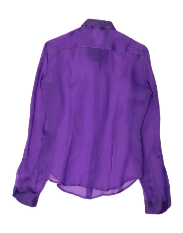 Vintage Womens Shirt Blouse UK 12 Medium Purple