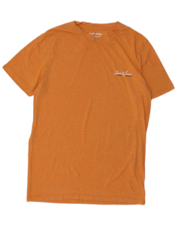 T-shirt męski Jack & Jones, mały, pomarańczowy, nakrapiany, bawełniany