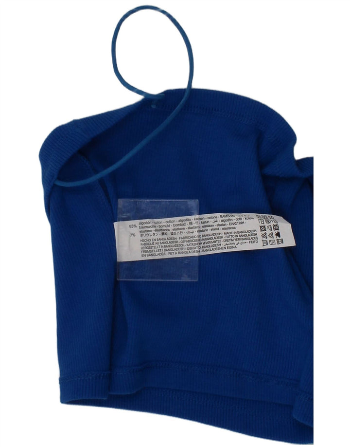 Top Zara da donna con bralette e canottiera piccola in cotone blu