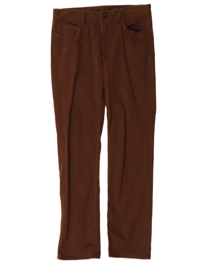 Pantaloni casual dritti da uomo Volcom Solver W30 L31 in cotone marrone
