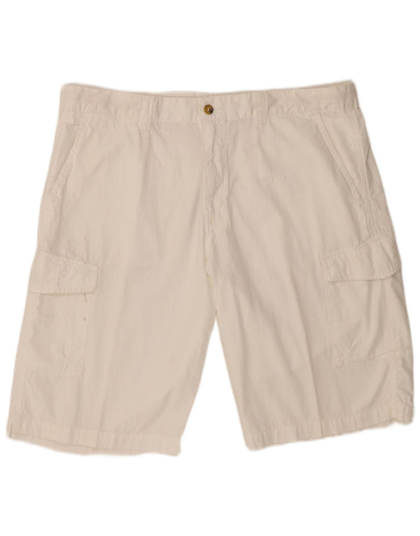 Slam Mens Cargo Shorts W38 XL Algodão Branco