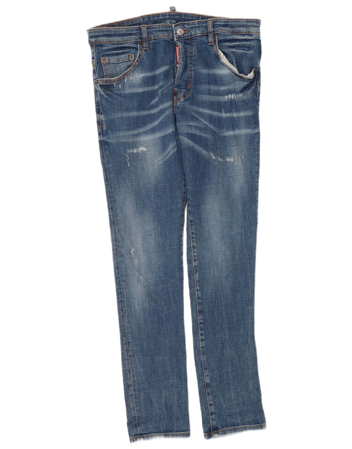 Dsquared2 Womens Distressed Slim Jeans IT 46 Large W32 L30 Blue Cotton