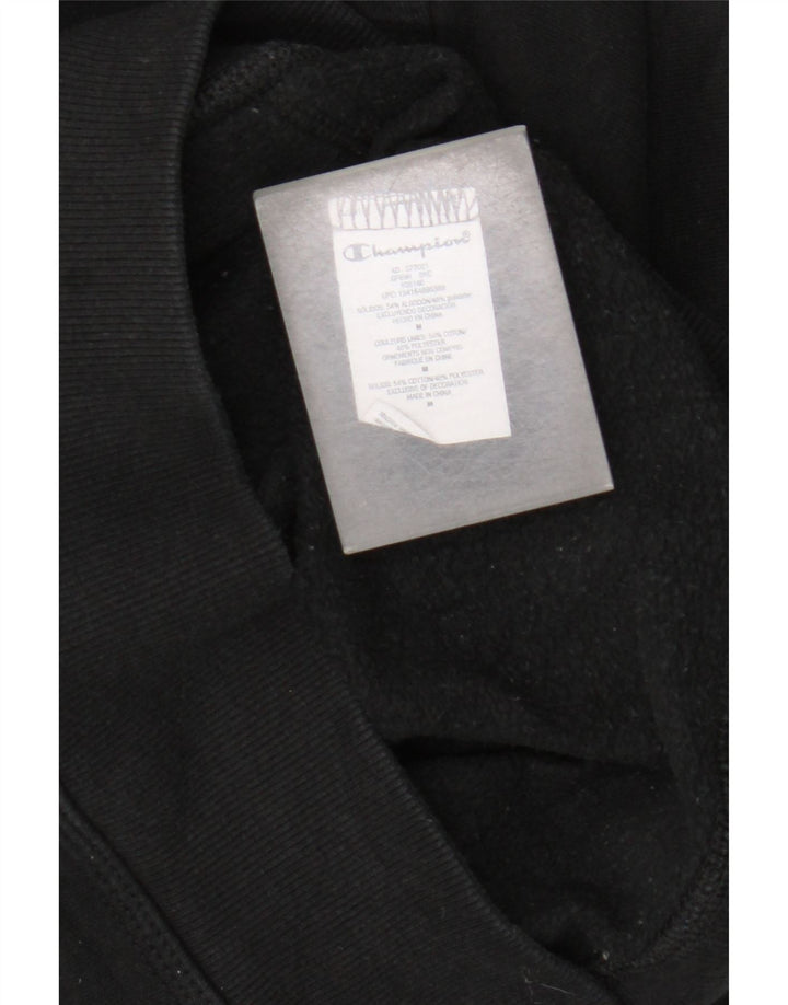 Champion Mens Hoodie Jumper Medium Black Cotton