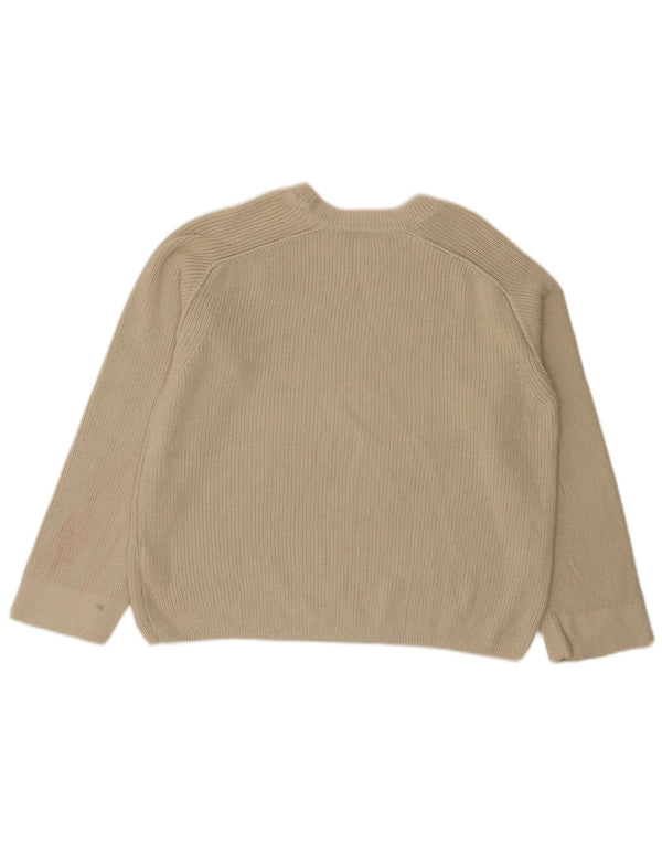 Tommy Hilfiger Pull surdimensionné à col rond pour femme UK 6 XS Beige